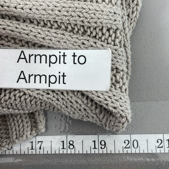 Eileen Fisher Cardigan Women's L Large Beige Knit Open Front Organic Cotton - Picture 12 of 13